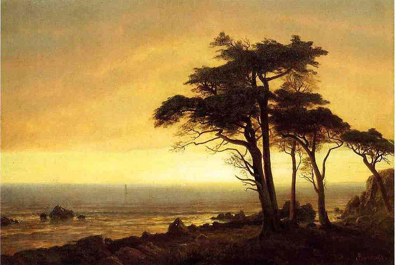 Albert Bierstadt The Sunset at Monterey Bay, the California Coast oil painting image